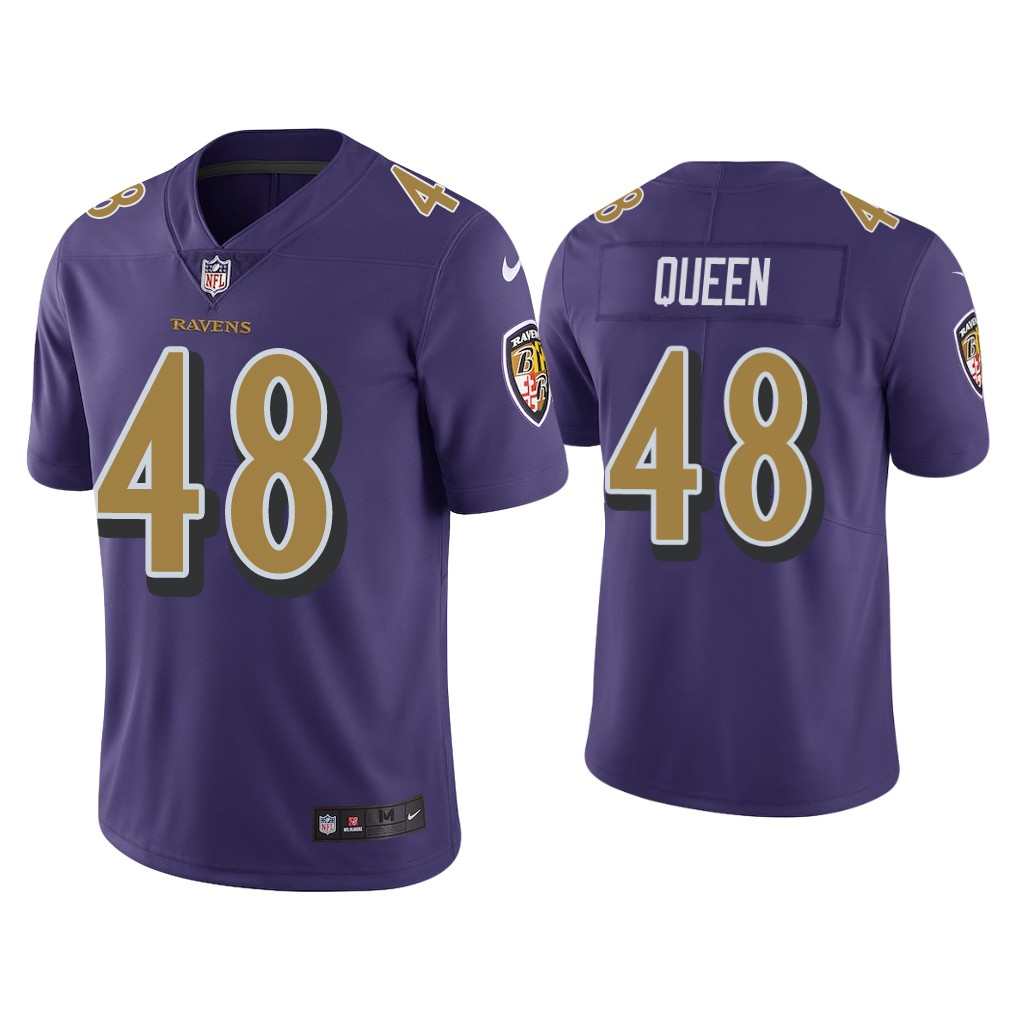 Men's Baltimore Ravens #48 Patrick Queen Purple Color Rush Limited Jersey